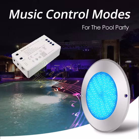 Hotook 特許取得済み WiFi コントロールライト プールニッチ交換用 IP68 SS316 ステンレス鋼樹脂充填 18W LED ライト水中